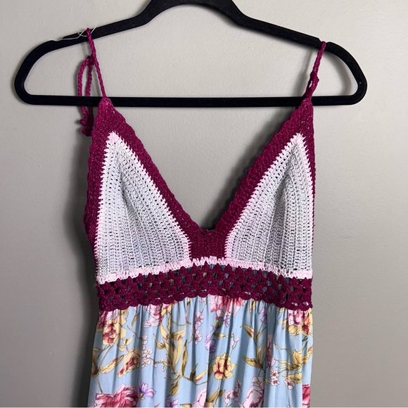 Miss June dress size small maxi crochet halter floral cottagecore beach boho - Picture 12 of 15